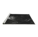 Sideview of Machine Washable Transitional Black Rug, wshpat1242gry