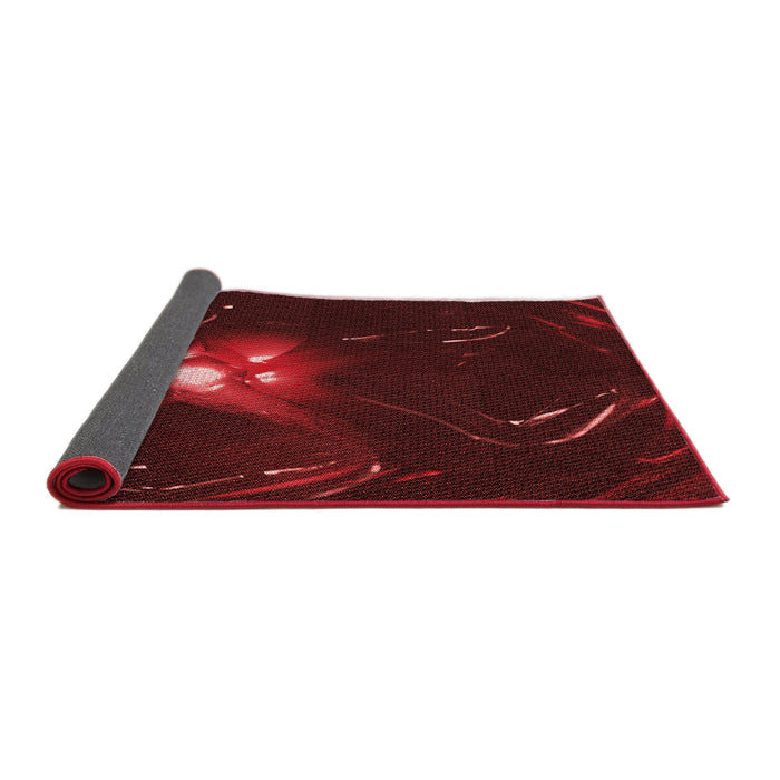 Thickness of Patterned Saffron Red Rug, pat1242rd