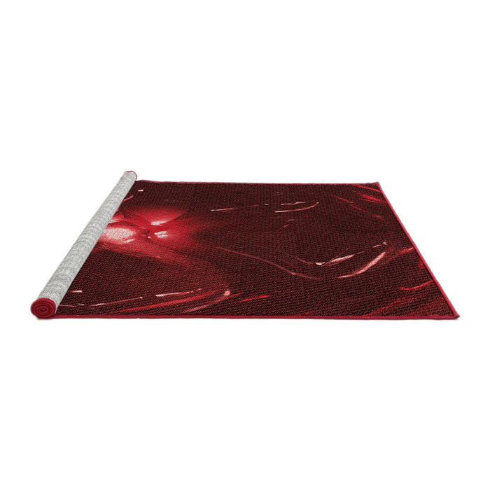 Sideview of Machine Washable Transitional Saffron Red Rug, wshpat1242rd
