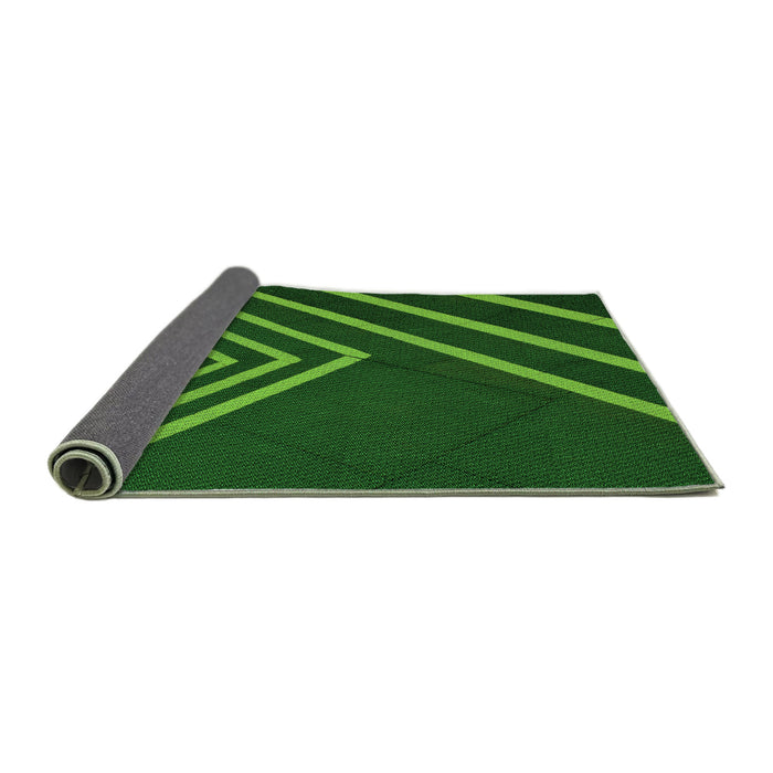Thickness of Patterned Deep Emerald Green Rug, pat1243grn