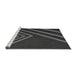 Sideview of Machine Washable Transitional Charcoal Black Rug, wshpat1243gry