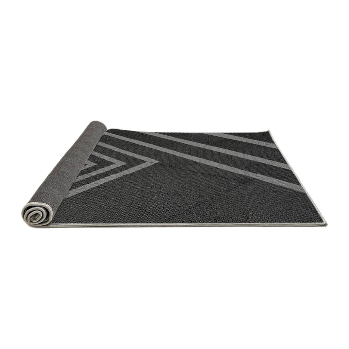 Thickness of Patterned Charcoal Black Rug, pat1243gry