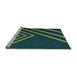 Sideview of Machine Washable Transitional Deep Teal Green Rug, wshpat1243lblu