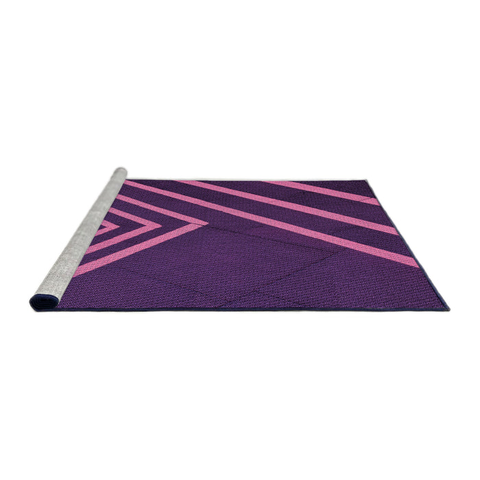 Sideview of Machine Washable Transitional Orchid Purple Rug, wshpat1243pur