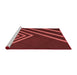 Sideview of Machine Washable Transitional Red Rug, wshpat1243rd