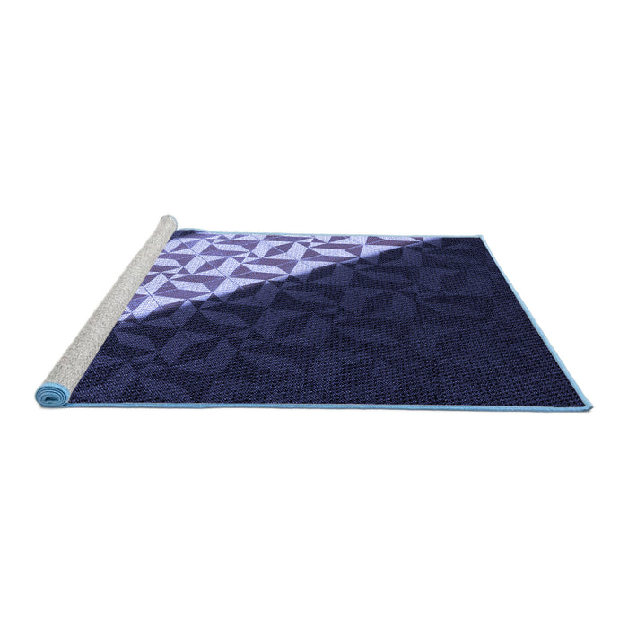 Sideview of Machine Washable Transitional Periwinkle Purple Rug, wshpat1244blu