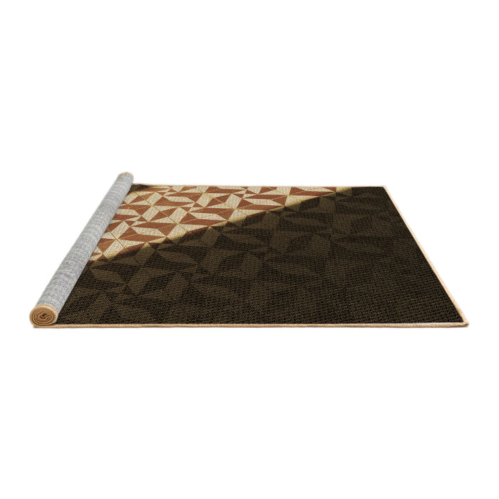 Sideview of Machine Washable Transitional Copper Brown Rug, wshpat1244brn
