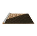 Sideview of Machine Washable Transitional Copper Brown Rug, wshpat1244brn