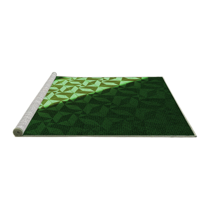 Sideview of Machine Washable Transitional Dark Forest Green Rug, wshpat1244grn