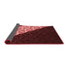 Thickness of Patterned Maroon Red Rug, pat1244rd