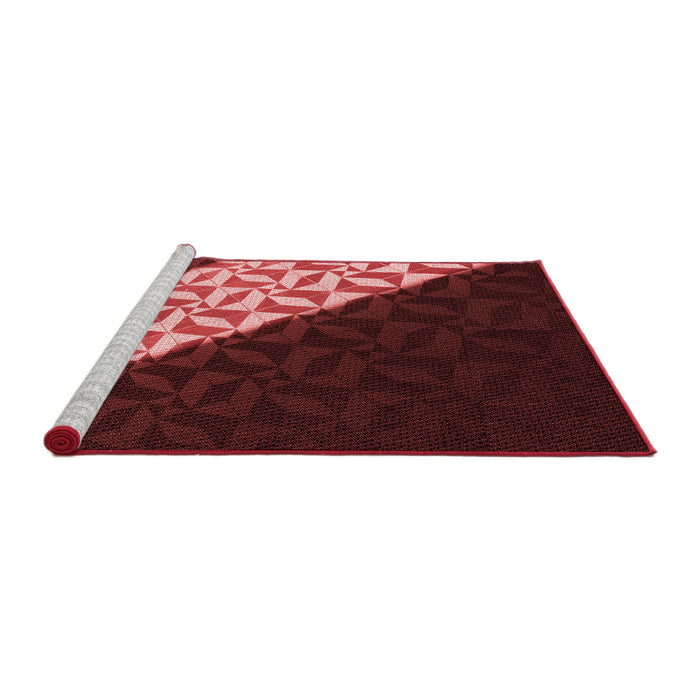 Sideview of Machine Washable Transitional Maroon Red Rug, wshpat1244rd