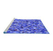 Sideview of Machine Washable Transitional Sky Blue Rug, wshpat1245blu