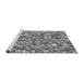 Sideview of Machine Washable Transitional Ash Gray Rug, wshpat1245gry