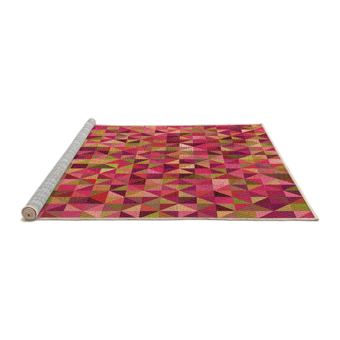Sideview of Machine Washable Transitional Crimson Red Rug, wshpat1245org