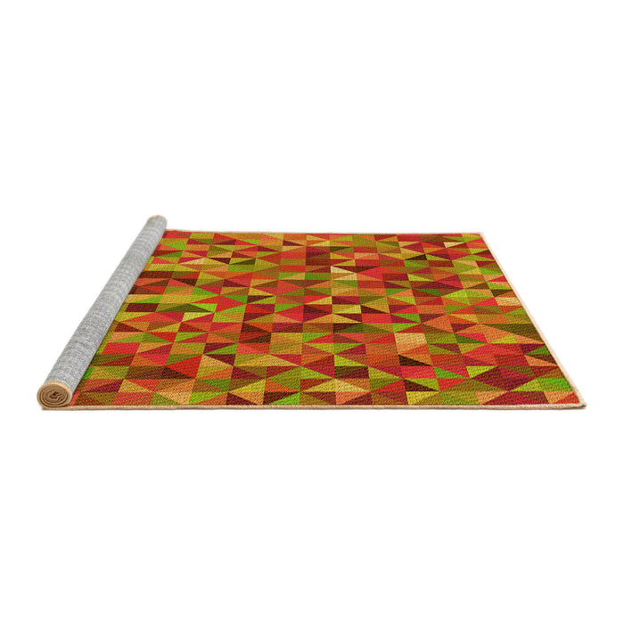 Sideview of Machine Washable Transitional Orange Gold Rug, wshpat1245yw