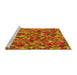 Sideview of Machine Washable Transitional Orange Gold Rug, wshpat1245yw