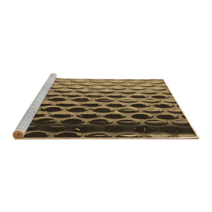 Sideview of Machine Washable Transitional Caramel Brown Rug, wshpat1246brn