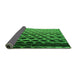 Thickness of Patterned Deep Emerald Green Rug, pat1246grn