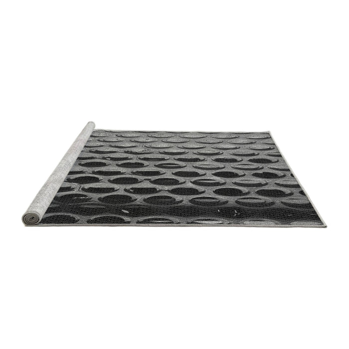 Sideview of Machine Washable Transitional Gunmetal Gray Rug, wshpat1246gry