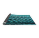 Thickness of Patterned Bright Turquoise Blue Rug, pat1246lblu