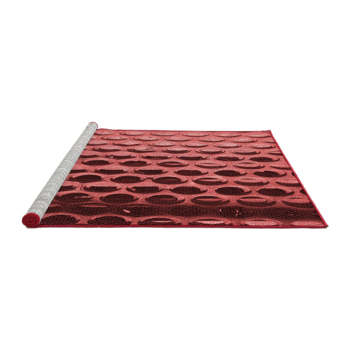 Sideview of Machine Washable Transitional Cranberry Red Rug, wshpat1246rd