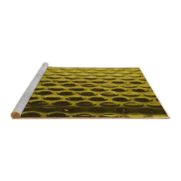 Sideview of Machine Washable Transitional Orange Gold Rug, wshpat1246yw