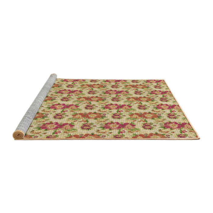 Sideview of Machine Washable Transitional Red Rug, wshpat1247brn