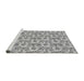 Sideview of Machine Washable Transitional Platinum Gray Rug, wshpat1247gry