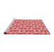 Sideview of Machine Washable Transitional Pastel Pink Rug, wshpat1247rd