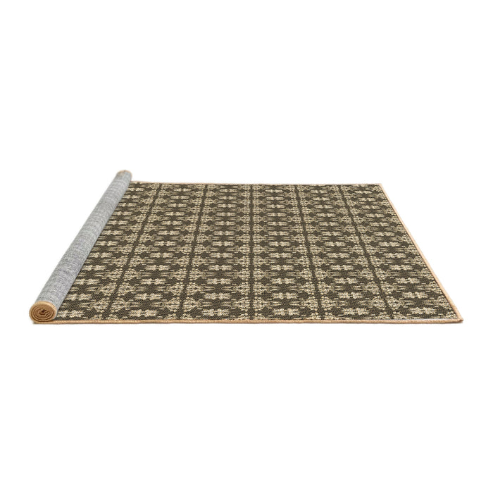 Sideview of Machine Washable Transitional Dark Brown Rug, wshpat1249brn