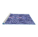 Sideview of Machine Washable Transitional Purple Mimosa Purple Rug, wshpat125blu