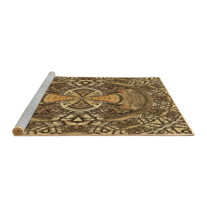 Sideview of Machine Washable Transitional Golden Gold Rug, wshpat125brn