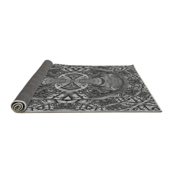 Thickness of Patterned Black Rug, pat125gry