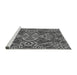 Sideview of Machine Washable Transitional Black Rug, wshpat125gry