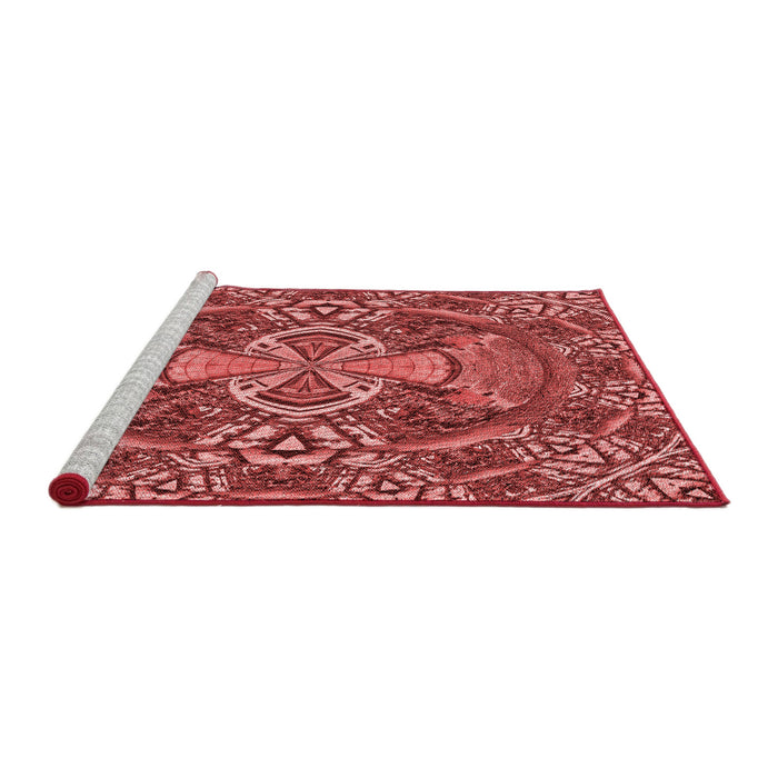 Sideview of Machine Washable Transitional Red Rug, wshpat125rd