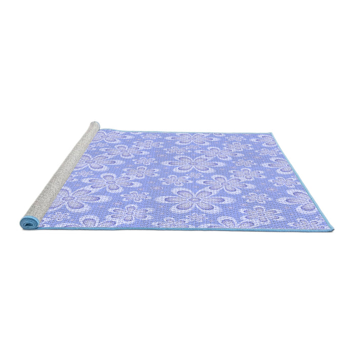 Sideview of Machine Washable Transitional Sky Blue Rug, wshpat1251blu