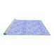 Sideview of Machine Washable Transitional Sky Blue Rug, wshpat1251blu