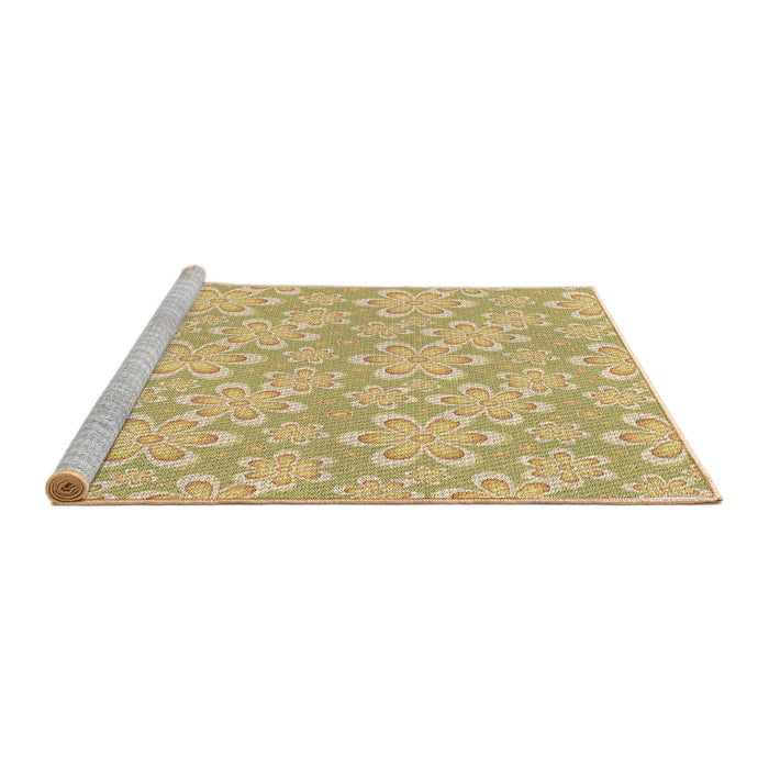 Sideview of Machine Washable Transitional Caramel Brown Rug, wshpat1251brn