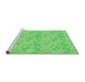 Sideview of Machine Washable Transitional Emerald Green Rug, wshpat1251grn