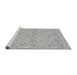 Sideview of Machine Washable Transitional Platinum Silver Gray Rug, wshpat1251gry