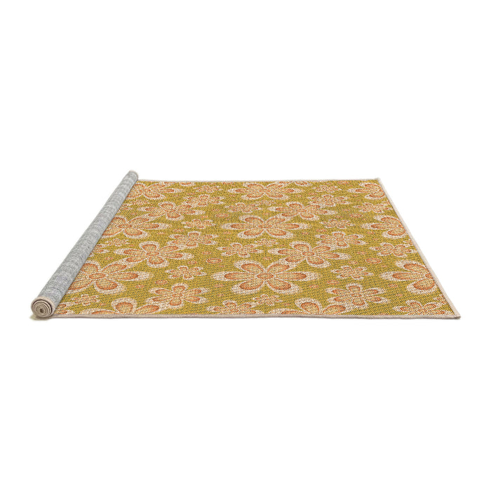 Sideview of Machine Washable Transitional Orange Rug, wshpat1251org