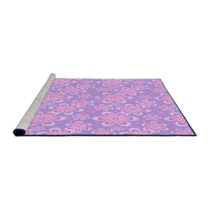 Sideview of Machine Washable Transitional Purple Rug, wshpat1251pur