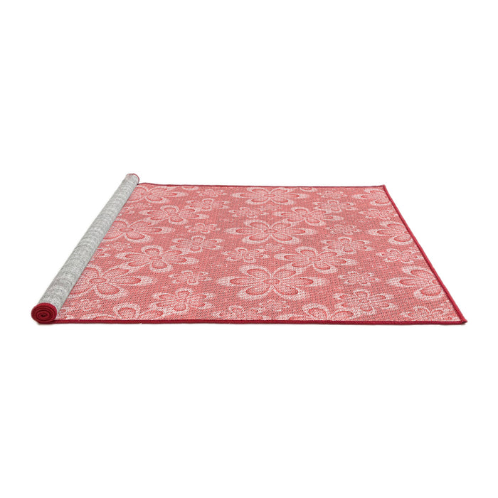 Sideview of Machine Washable Transitional Pink Rug, wshpat1251rd
