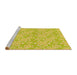 Sideview of Machine Washable Transitional Yellow Rug, wshpat1251yw