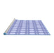 Sideview of Machine Washable Transitional Blue Rug, wshpat1252blu