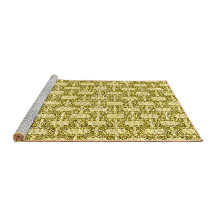 Sideview of Machine Washable Transitional Dark Golden Brown Rug, wshpat1253yw