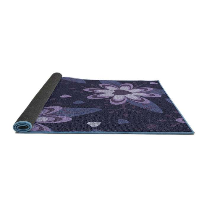 Thickness of Patterned Light Purple Rug, pat1254blu