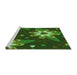 Sideview of Machine Washable Transitional Dark Forest Green Rug, wshpat1254grn