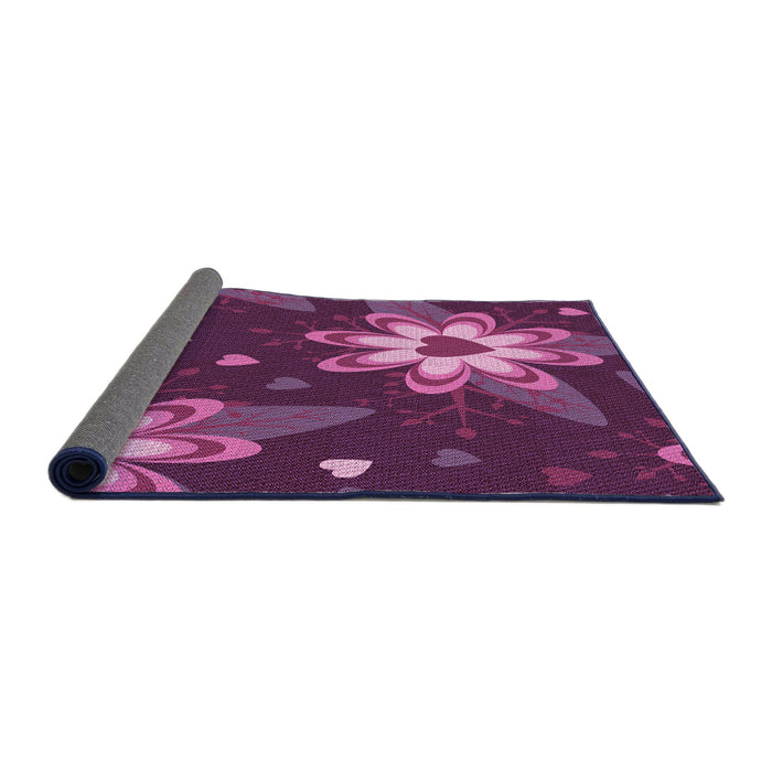 Thickness of Patterned Orchid Purple Rug, pat1254pur