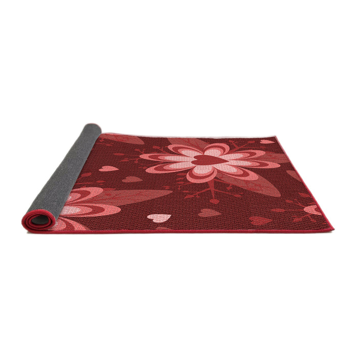 Thickness of Patterned Red Rug, pat1254rd